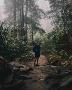 rainy day hike, getting all wet