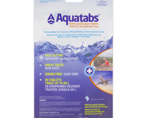 packet of water purification aquatabs