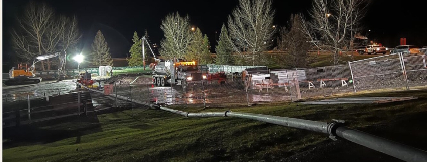 nighttime sewerline cleanup