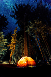 camping trip on a beautiful starry night