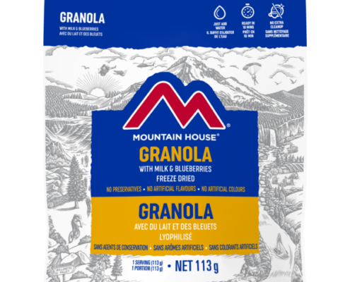 Mountain House Granola with blueberries