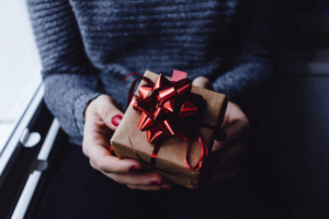 Gift with a red bow