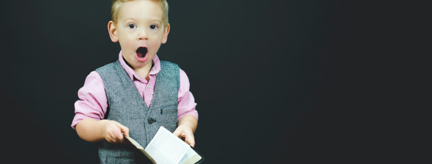 little boy who is surprised