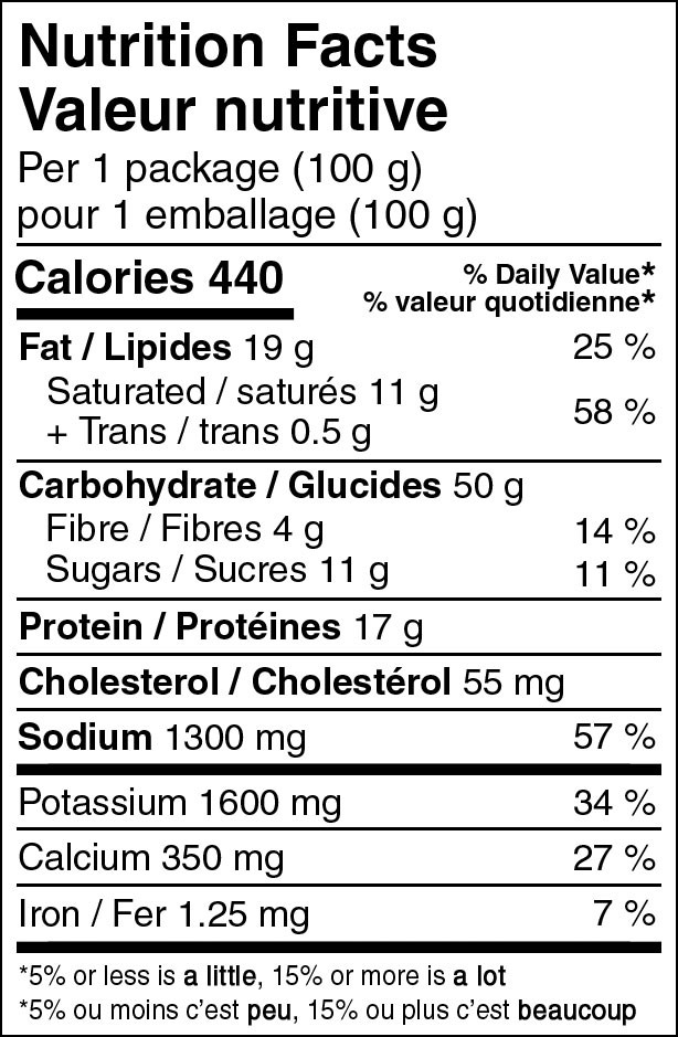 Alpine Aire Canada Country Potato Soup with Cheddar and Chives Nutritional Information