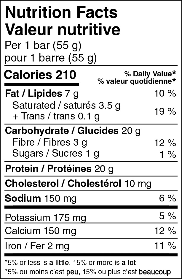 Barebells Chocolate Dough Protein Bar Nutritional Fact Table