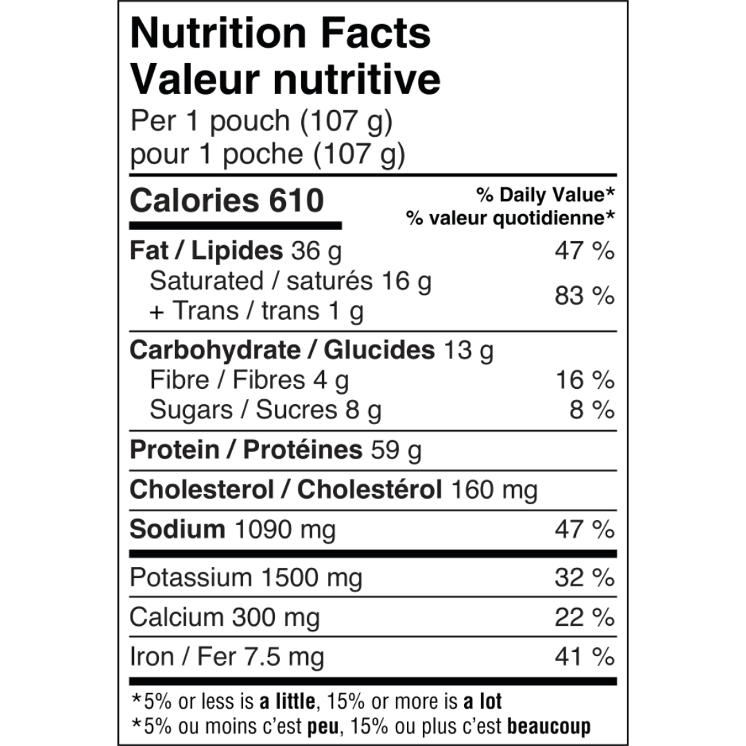 Flat Out Feast Beef Chili Nutritional Information