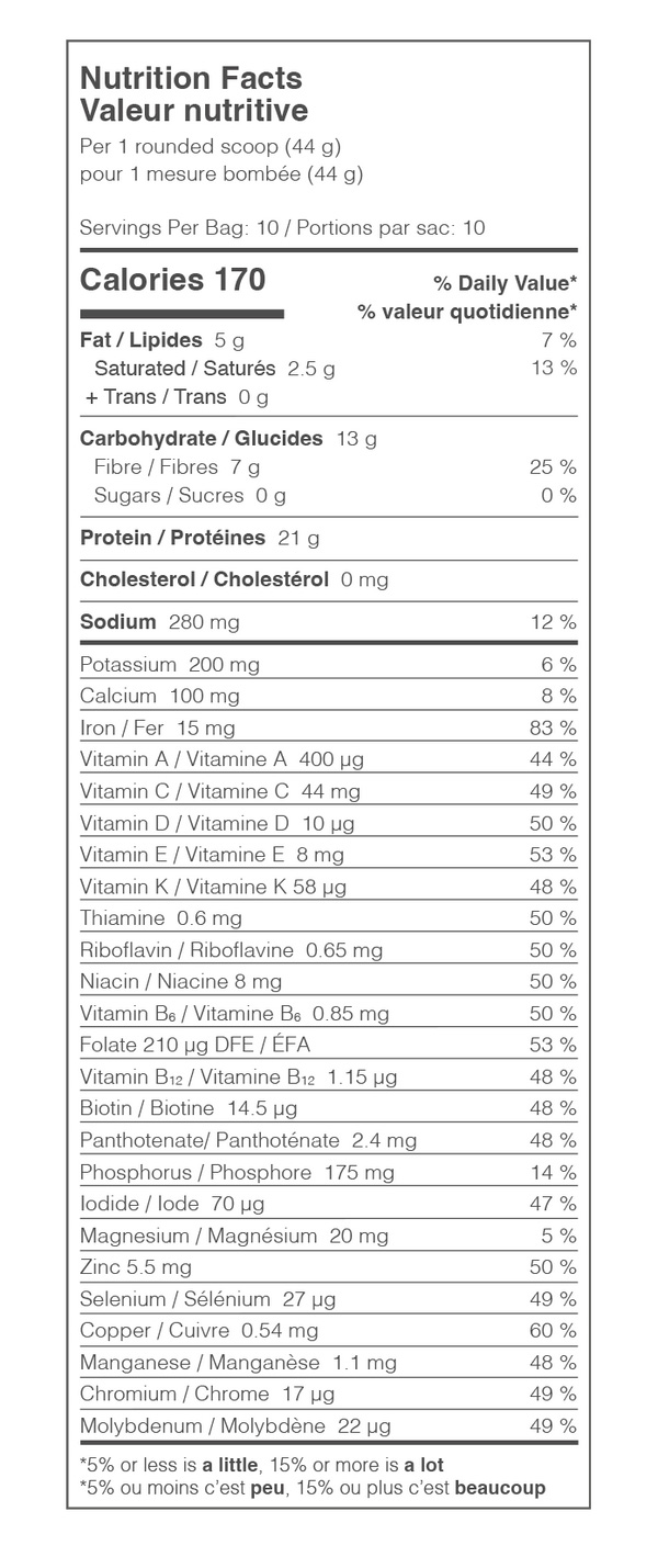 Good Protein Chocolate Fudge Nutritional Fact Table