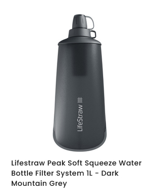 Lifestraw Peak Soft Squeeze Water Bottle Filter System 1L - Dark Mountain Grey