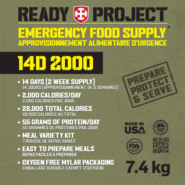Ready Project 14 day Emergency Meal Kit