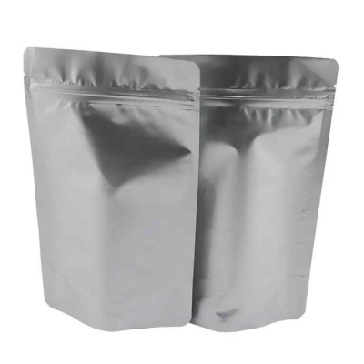 2 Cup Mylar Bag - 5" x 8 x 3" Silver Foil Cook-in-Pouch - Stand Up Zip Seal