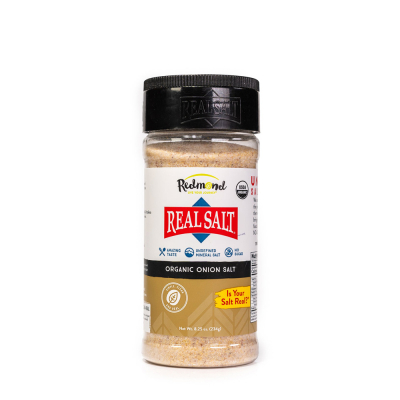 Real Salt - Natural Onion Salt – 8.25 oz Shaker