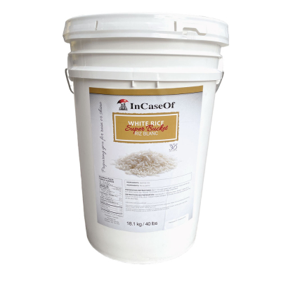 White Rice Super Bucket - 40 lbs in 6 Gallon Bucket
