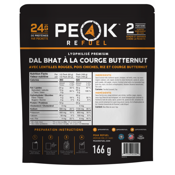 Butternut Dal Bhat Meal (Peak Refuel Pouch)
