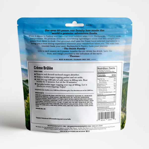 Crème Brulee (Backpackers Pantry)