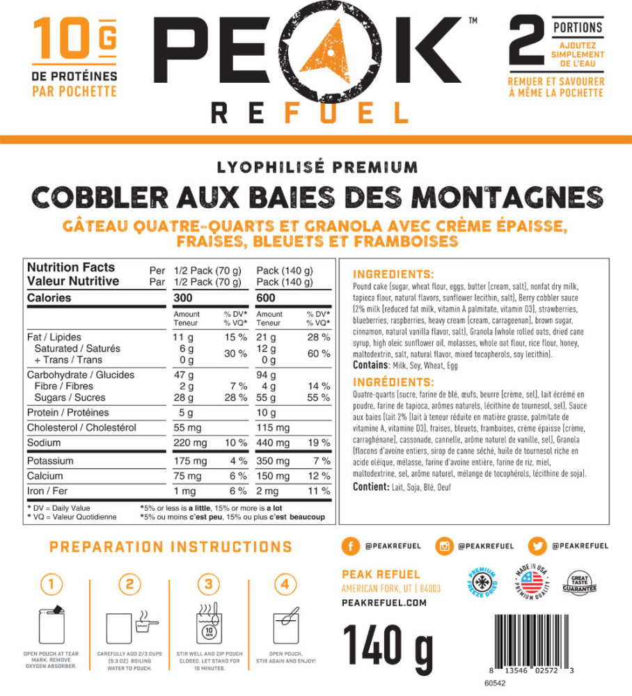 Mountain Berry Cobbler - Peak Refuel
