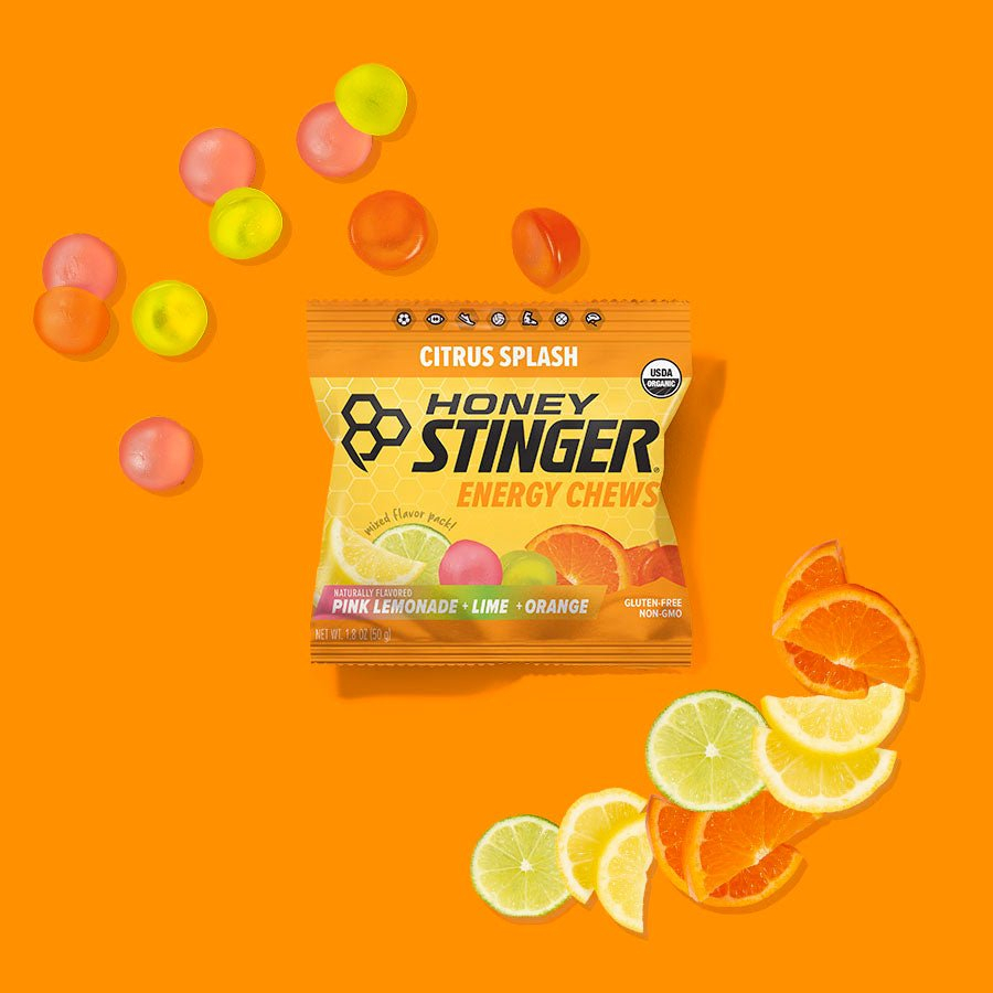 Organic Energy Chews - Citrus Splash - CASE of 12 Pouches (Honey Stinger)