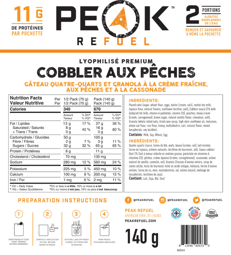 Peach Cobbler - Peak Refuel Pouch