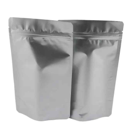2 Cup Mylar Bag - 5" x 8 x 3" Silver Foil Cook-in-Pouch - Stand Up Zip Seal