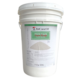 Canadian White Sugar Super Bucket -  40 lbs in 6 Gallon Pail w/ Mylar pouch, oxygen absorbers and Gasket Snap Lid