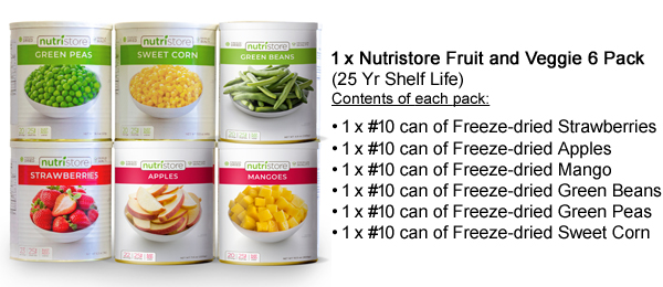 Nutristore Fruit and Veggie 6 pack