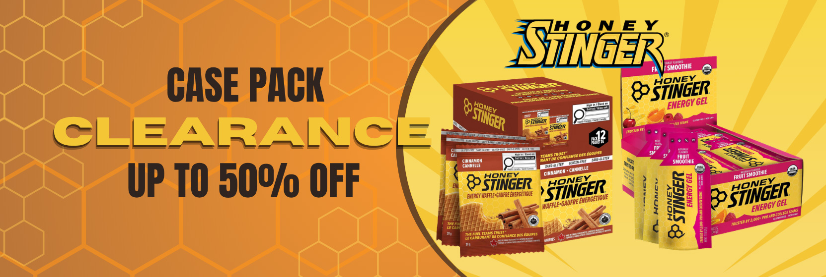 Honey Stinger case packs now up to 50% off